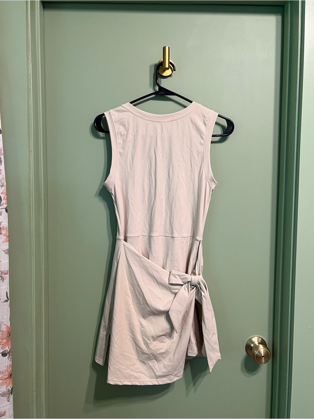 Sleeveless Tie-Waist Women's Athletic Dress in Light Beige